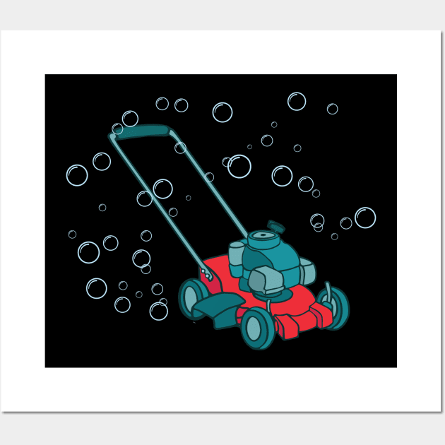 Lawn Mower Bubble Mower Wall Art by Huhnerdieb Apparel